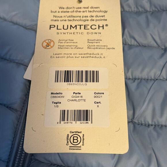 Save The Duck Charlotte Puffer Vest in Blue NWT Size 1/S - Picture 11 of 11